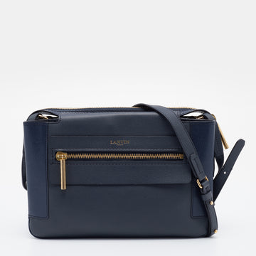 Lanvin Navy Blue Leather Le Jour Shoulder Bag