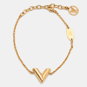 Louis Vuitton Essential V Gold Tone Bracelet