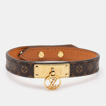 Louis Vuitton Monogram Canvas Gold Tone Bracelet