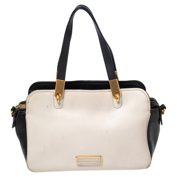 Marc by Marc Jacobs Black-Beige Leather Ligero Satchel