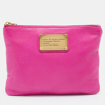 Marc by Marc Jacobs Pink Leather Classic Q Wristlet Clutch