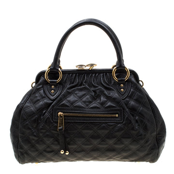 Marc Jacobs Black Quilted Leather Stam Shoulder Bag