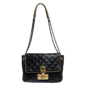 Marc Jacobs Navy Blue Quilted Leather Flap Crossbody Bag