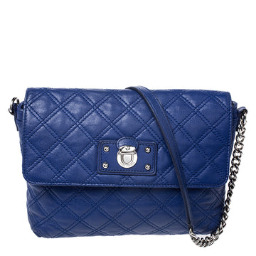 Marc Jacobs Blue Quilted Leather Day to Night Single Shoulder Bag