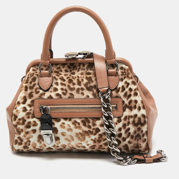 Marc Jacobs Dusty Pink Animal Printed Calf Hair and Leather Stam Satchel