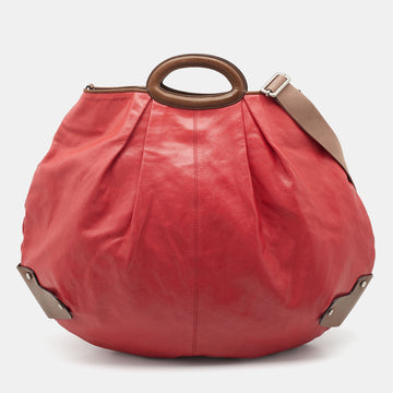 Marni Dark Coral Glaze Leather New Balloon Hobo