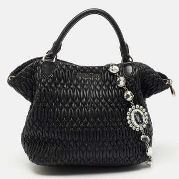 Miu Miu Black Matelasse Leather 2 Way Bag