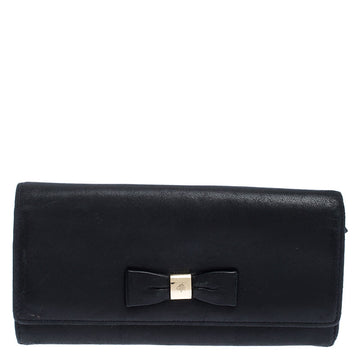 Mulberry Black Leather Bow Continental Wallet