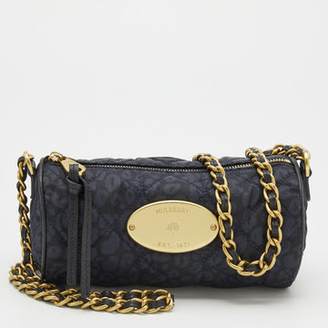 Mulberry Blue/Black Printed Nylon Crossbody Bag