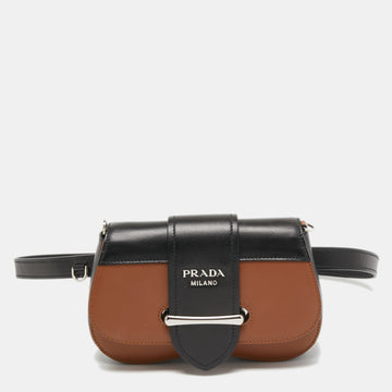 Prada Brown/Black Leather Sidonie Belt Bag
