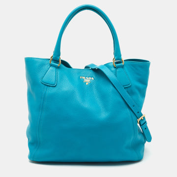 Prada Blue Leather Tote