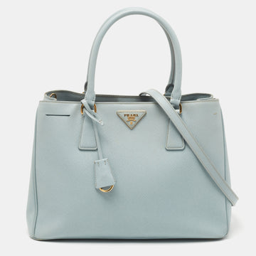 Prada Light Blue Saffiano Leather Middle Zip Tote