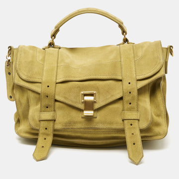 Proenza Schouler Green Suede PS1 Top Handle Bag