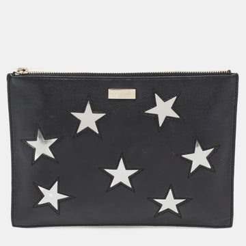 Stella McCartney Black/Silver Faux Leather Cavendish Stars Clutch