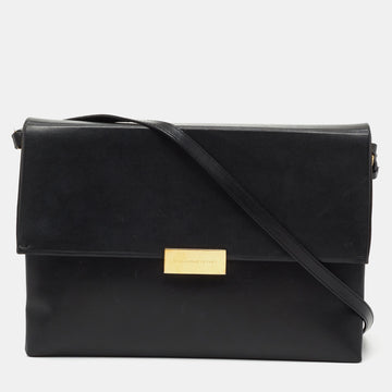 Stella McCartney Black Faux Leather Flap Shoulder Bag