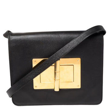 Tom Ford Black Leather Medium Natalia Shoulder Bag