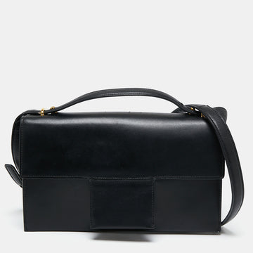 Tom Ford Black Leather Flap Shoulder Bag