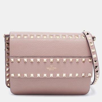 Valentino Beige Leather Small Rockstud Crossbody Bag