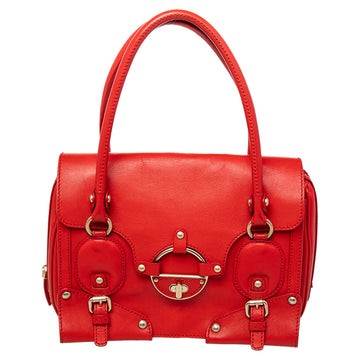 Versace Red Leather Studded Tote