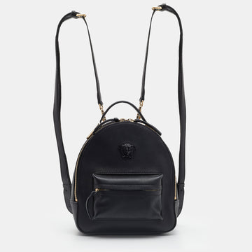 Versace Black Leather Mini Medusa Palazzo Backpack