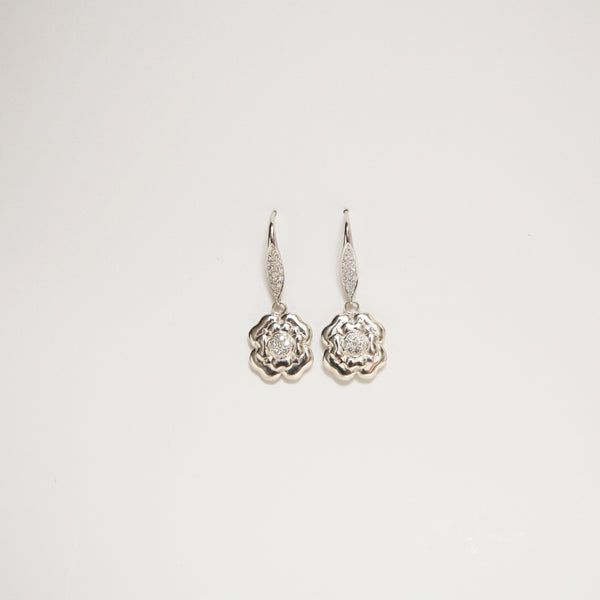 Grey Gardens Diamond Flower Earrings Grey Gardens Jewelry