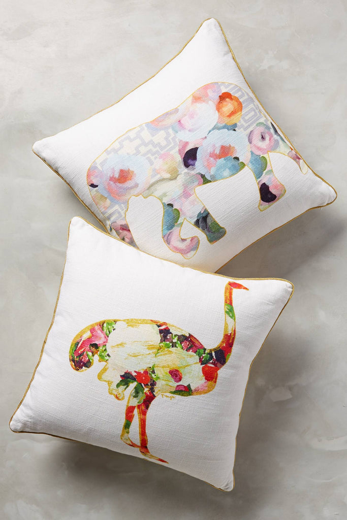 Collaged Fauna Pillow by Patricia Vargas of Parima Studio for Anthropologie