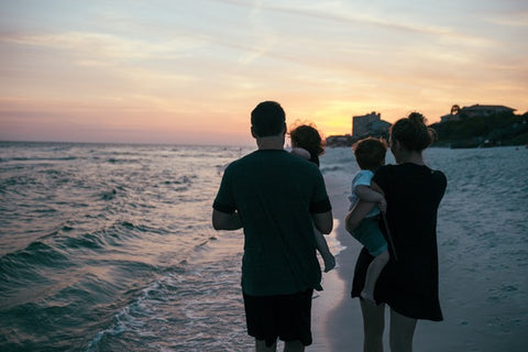 Family on the beach