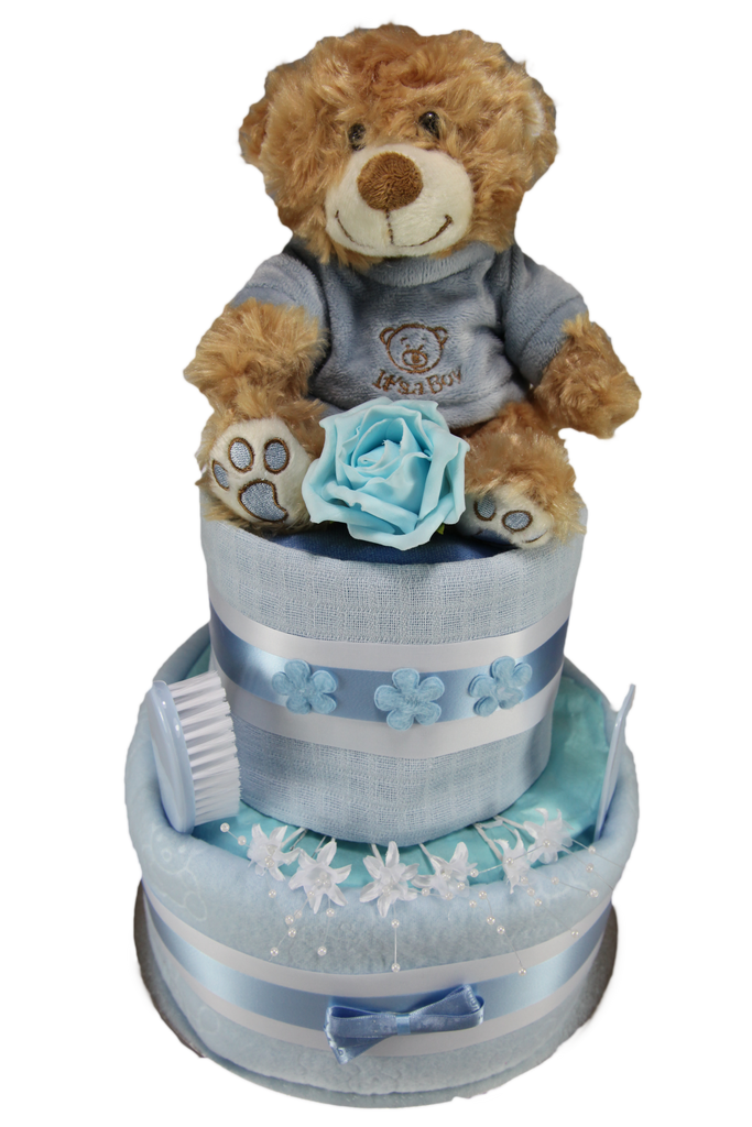 baby boy teddy bear cake