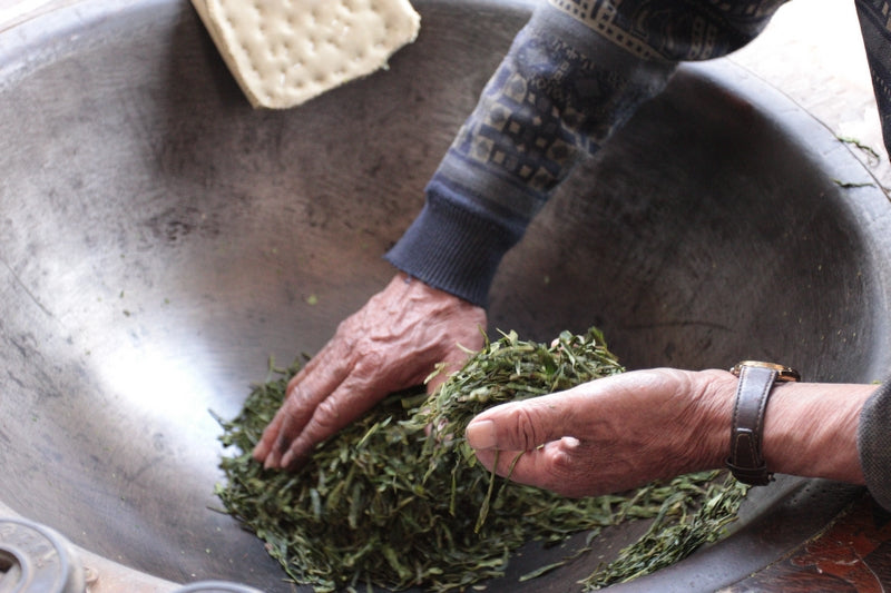 Our High Mountain Dragonwell being hand pan fried in Chunan county, Zhejiang province, China.