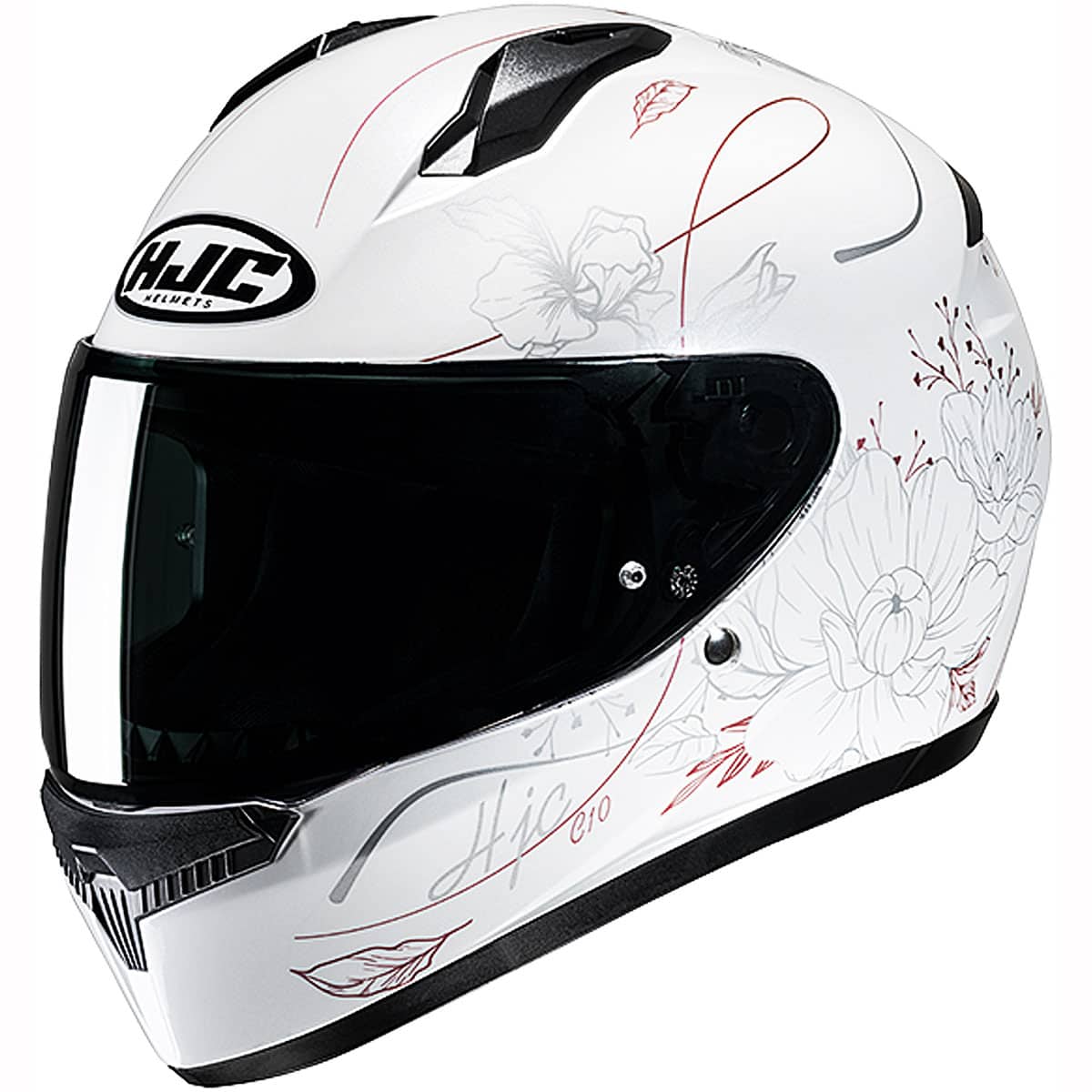 HJC C10 full face motorcycle helmet white pinkl