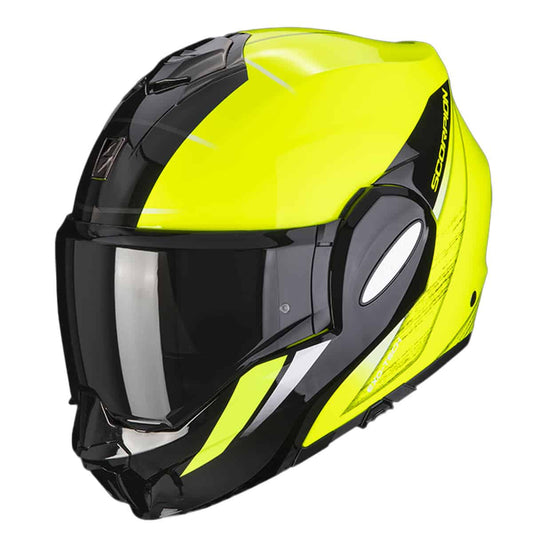 Scorpion Exo-Tech Evo Flip Helmet: Your flip helmet with an up-and-over chin piece PRIMUS YELLOW 