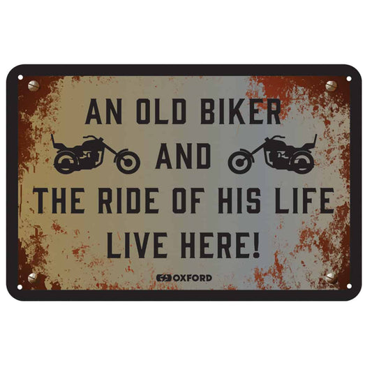 Oxford Garage Metal Signs - The Ride of His Life-1