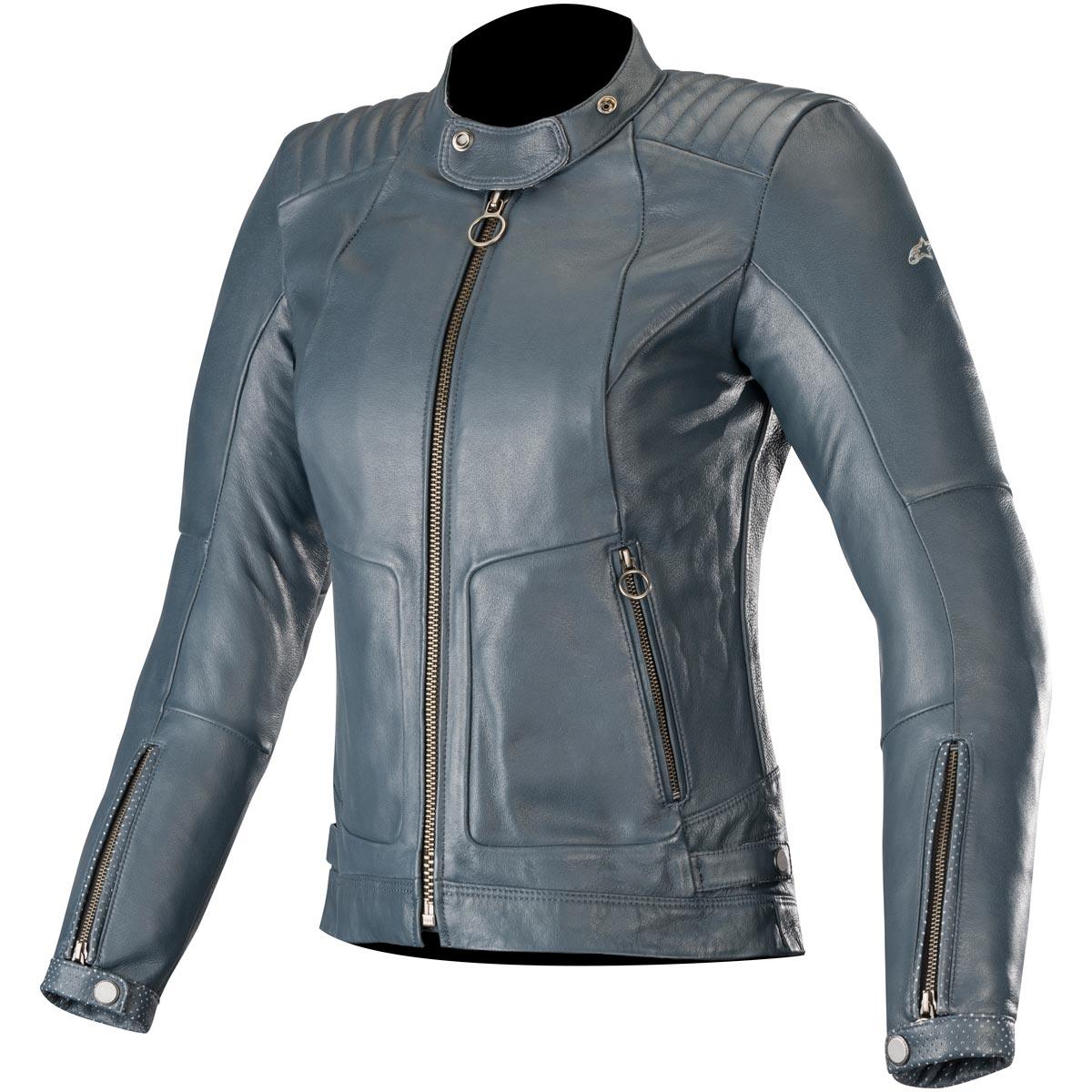 Alpinestars Crazy Eight Leather Jacket Blue XXL