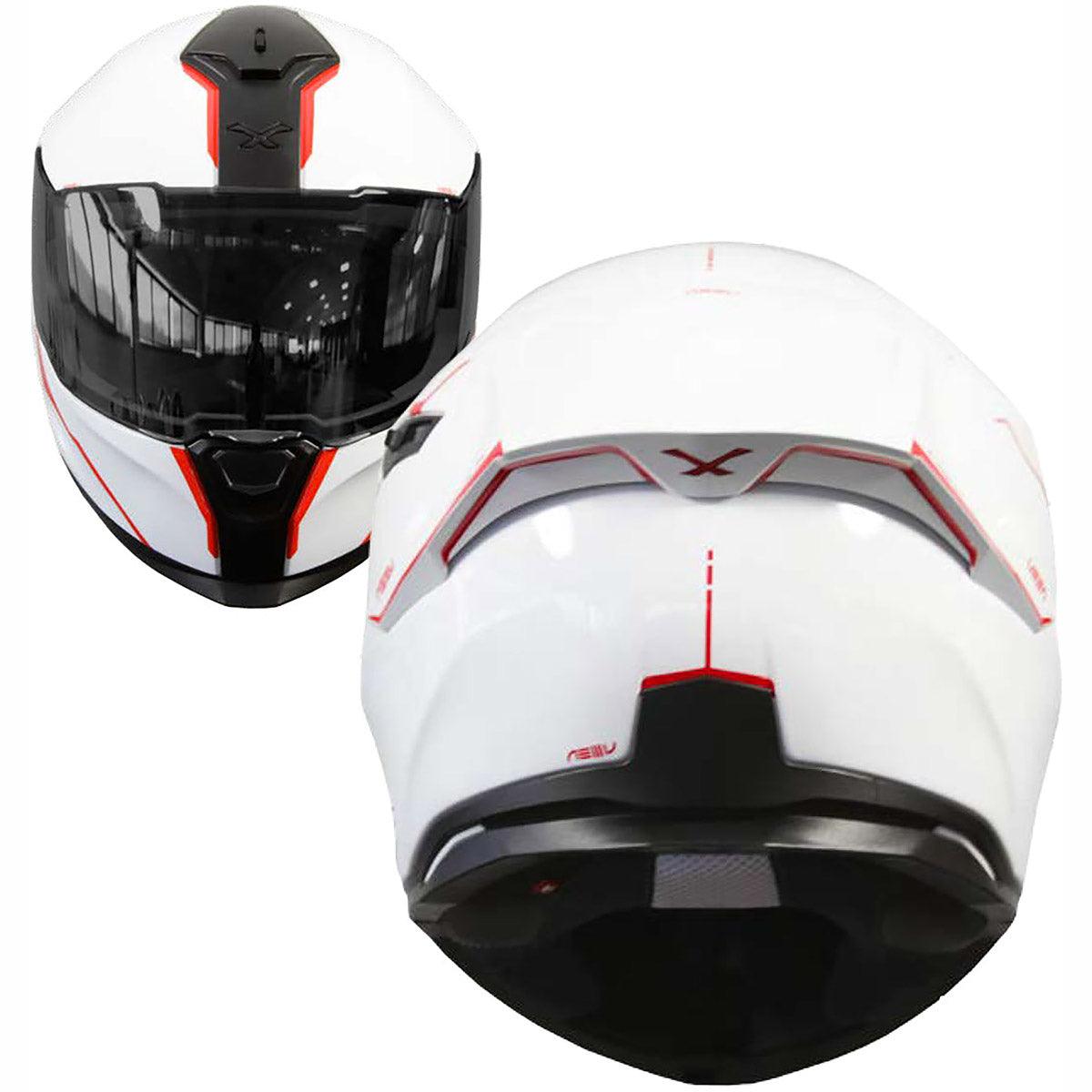 Nexx SX.100R Helmet Short Cut - White Red - getgearedshop