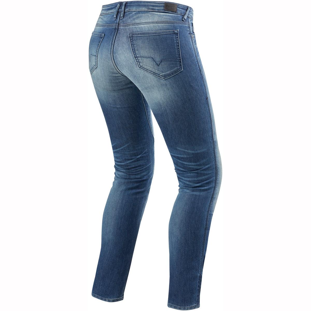 Rev It! Westwood SF Jeans Skinny Fit Ladies 32in Leg Blue - Armoured Jeans