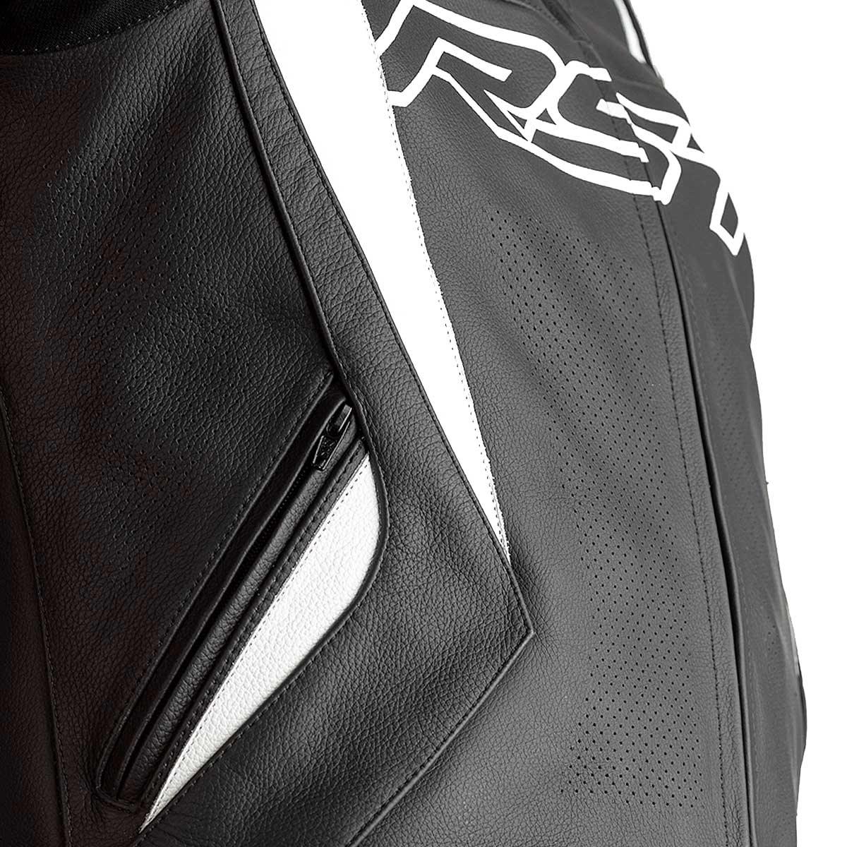 RST TracTech Evo 4 Leather Jacket CE Black White - Motorcycle Leathers