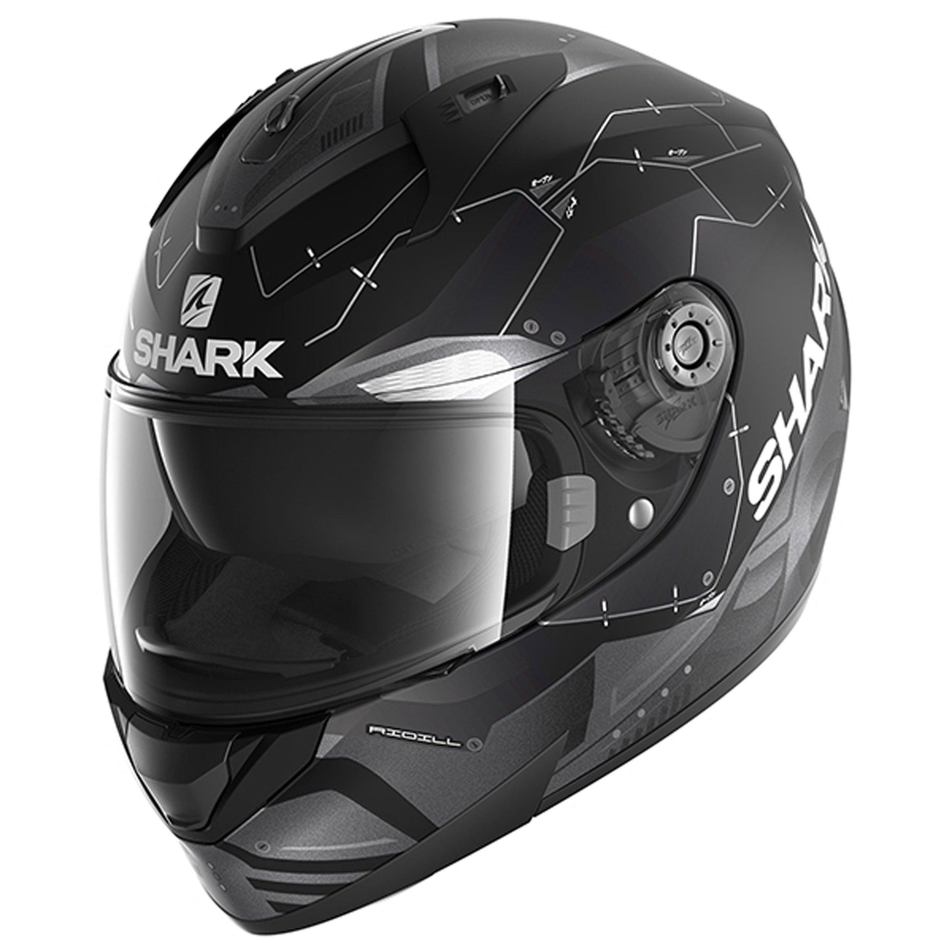 Shark Ridill 1.2 Mecca MAT KAS Helmet Black Grey Silver XL