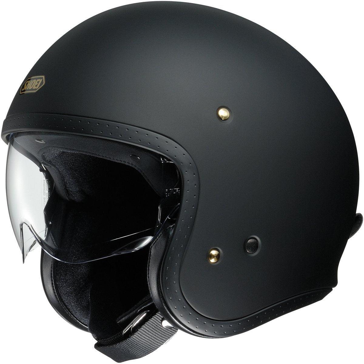 Shoei J-O Open Face Helmet - Matt Black - Browse our range of Helmet: Open Face - getgearedshop 