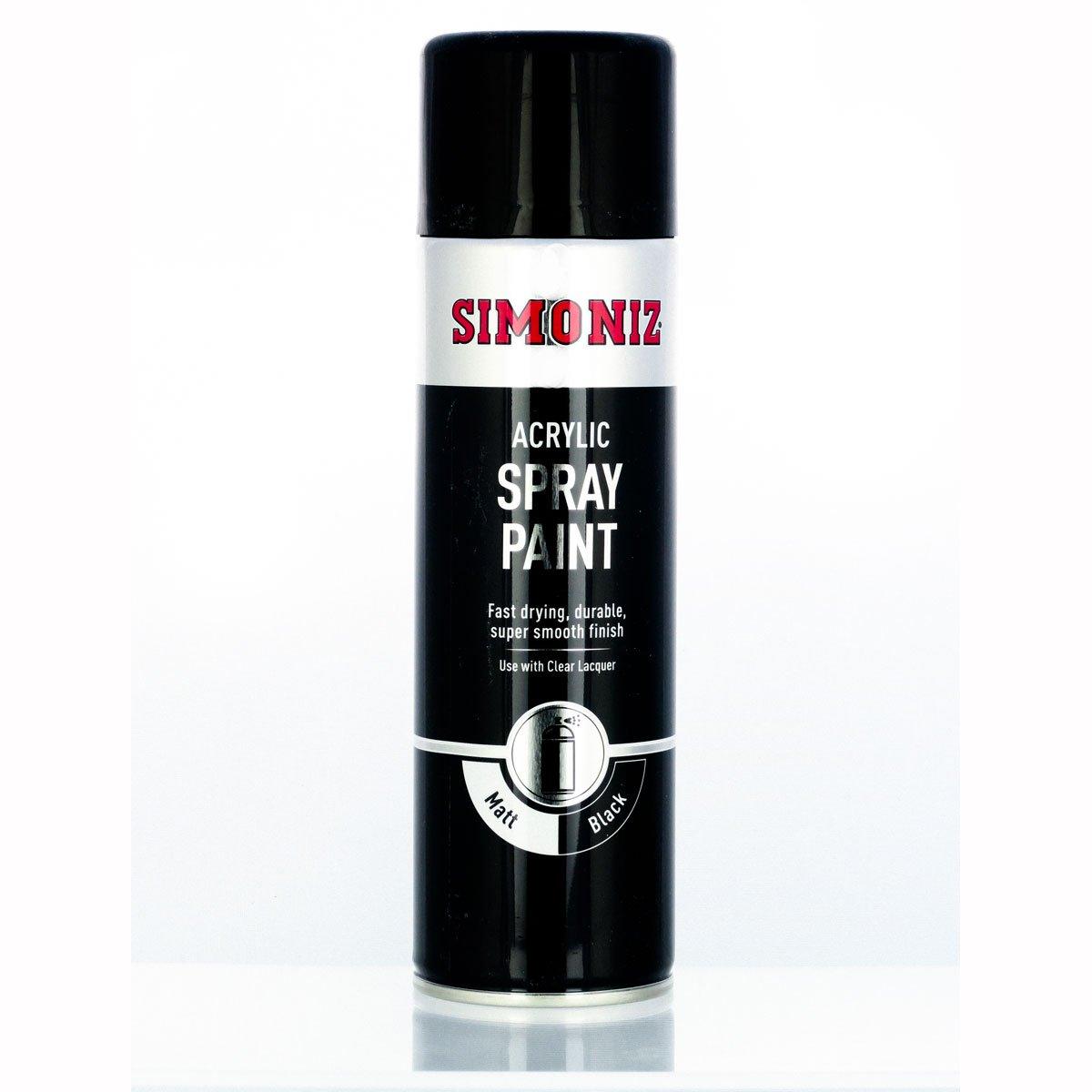 Simoniz Matt Black Paint Spray Aerosol Can Car Motorcycle - 500ml - Browse our range of Care: Paint - getgearedshop 