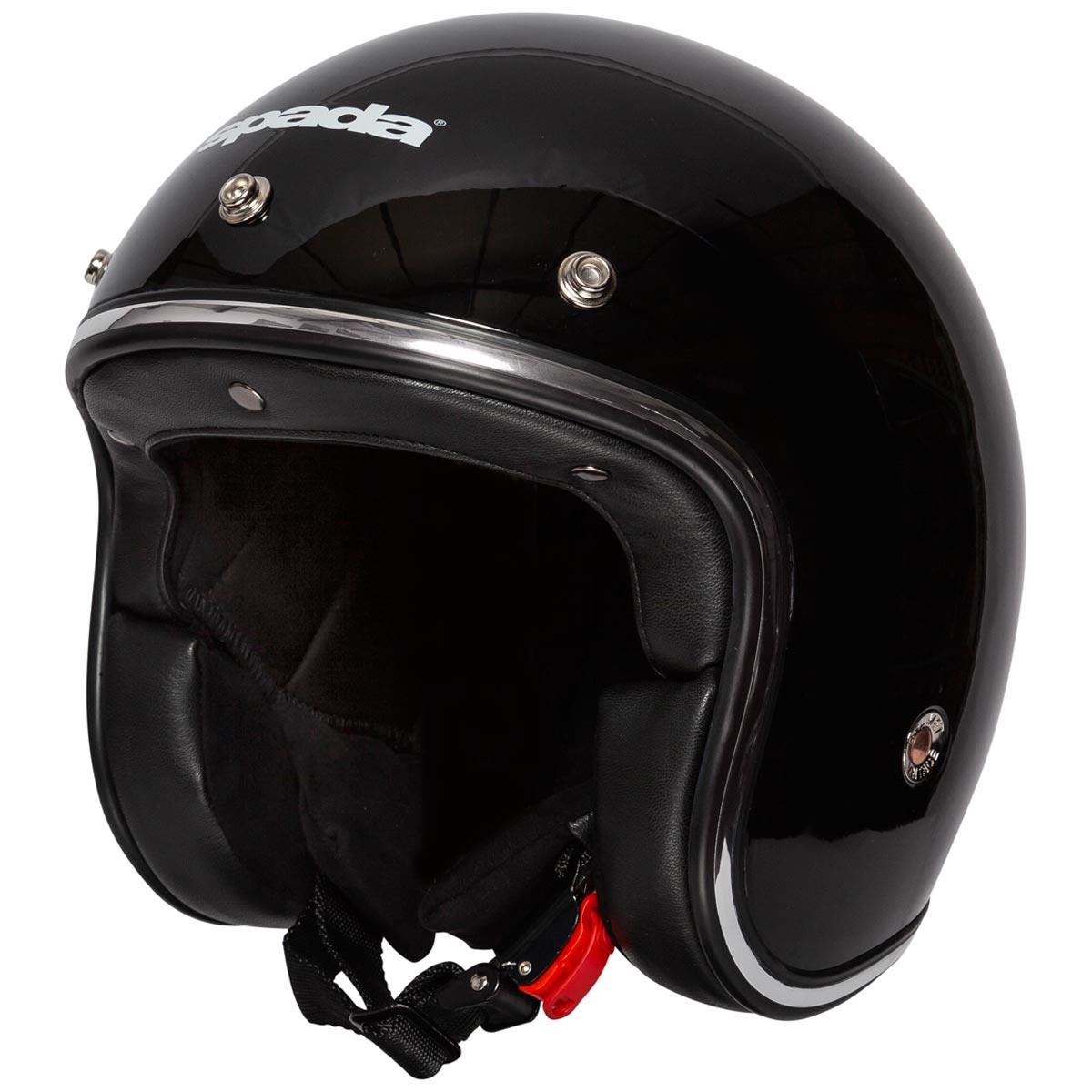 Spada Open Face Classic Helmet - Black - Browse our range of Helmet: Open Face - getgearedshop 