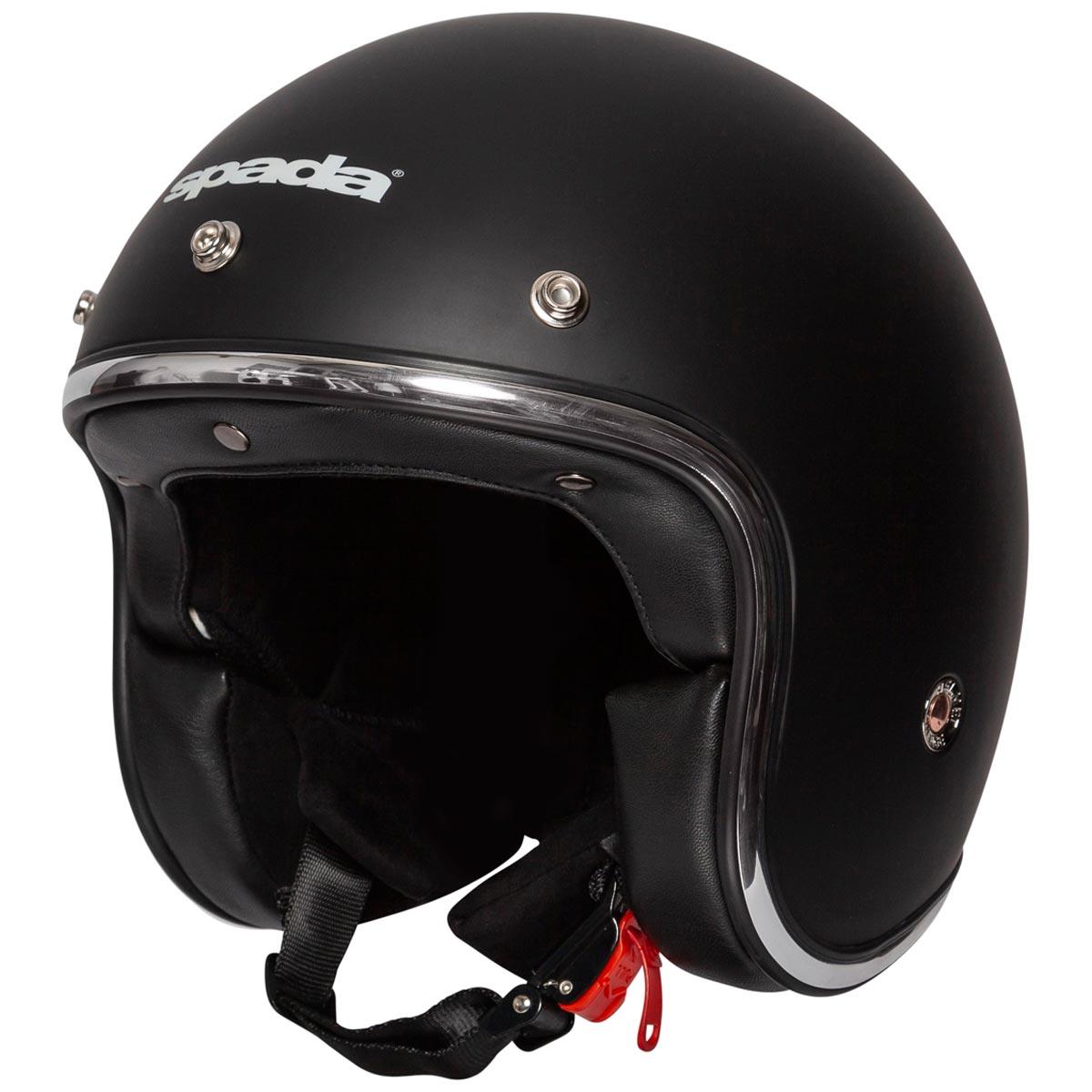 Spada Open Face Classic Helmet - Matt Black - Browse our range of Helmet: Open Face - getgearedshop 