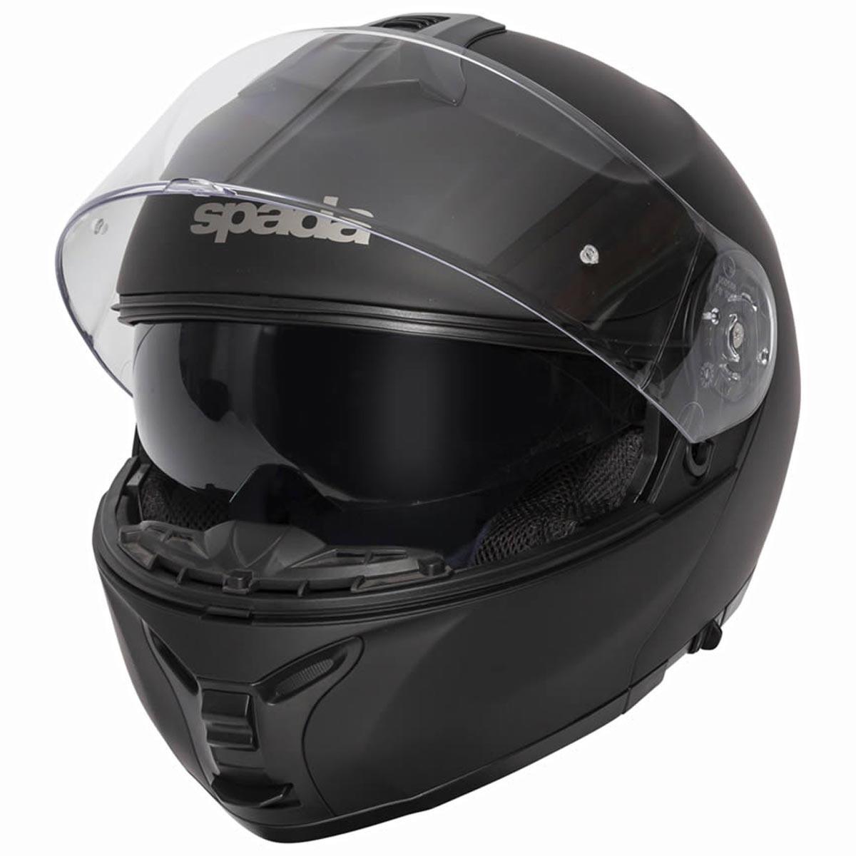 Spada Orion Flip Front Helmet - Matt Black - Browse our range of Helmet: Flip Up - getgearedshop 