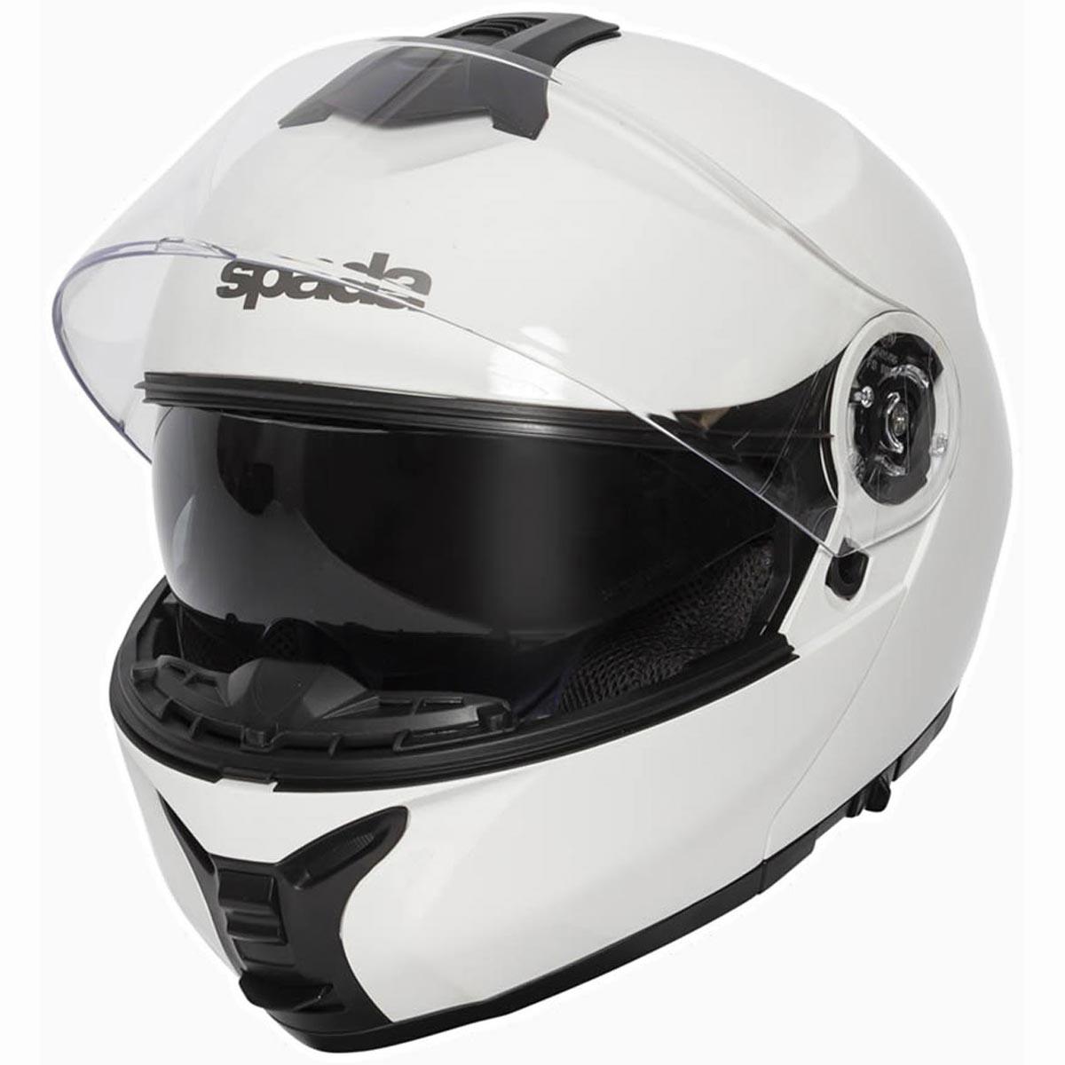 Spada Orion Flip Front Helmet - White - Browse our range of Helmet: Flip Up - getgearedshop 