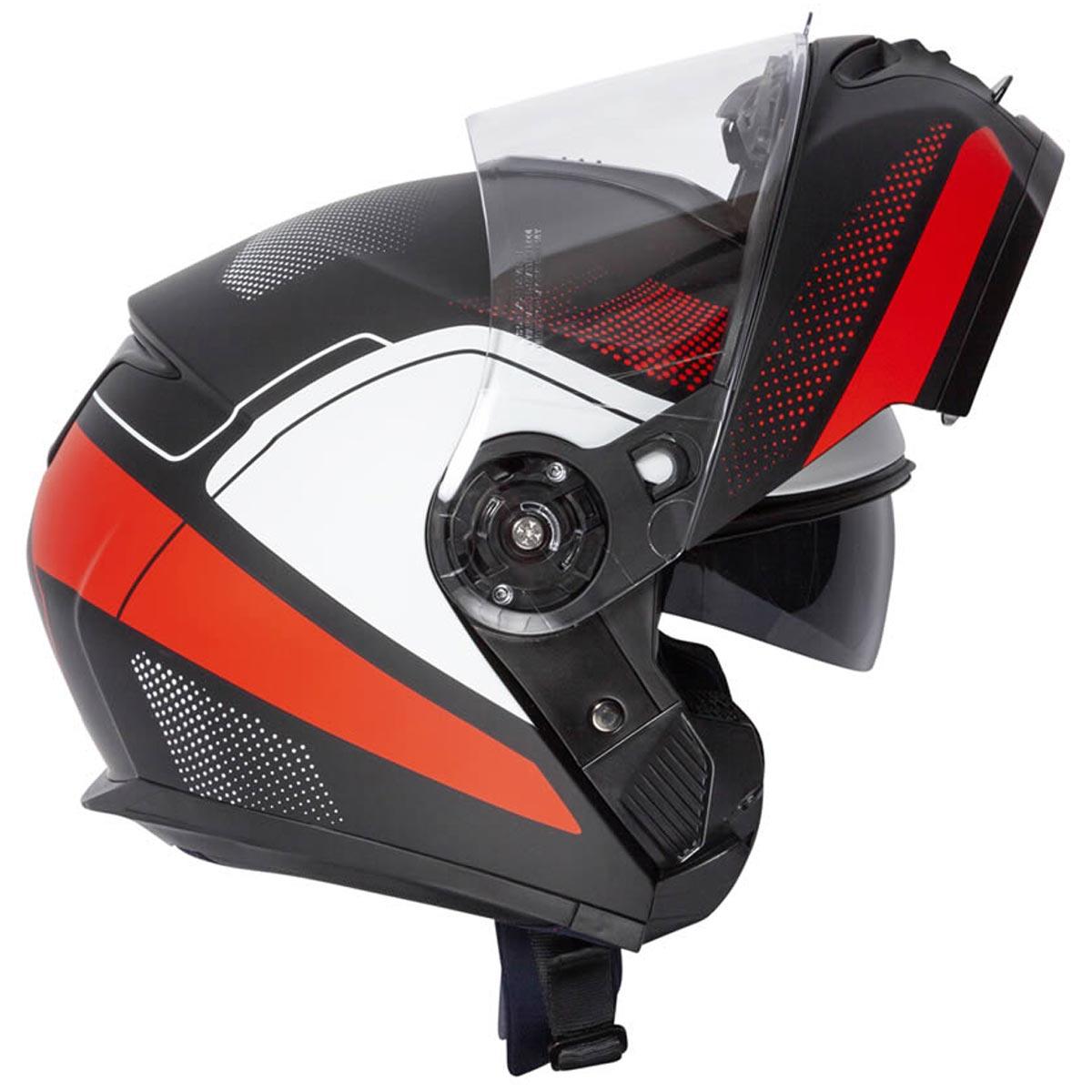 Spada Orion Pixel Flip Front Helmet - Matt Black Red White - Browse our range of Helmet: Flip Up - getgearedshop 