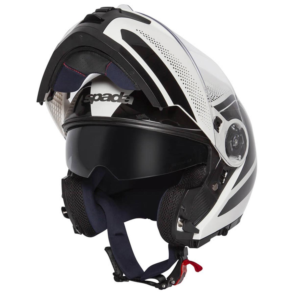 Spada Orion Pixel Flip Front Helmet - White Black - Browse our range of Helmet: Flip Up - getgearedshop 