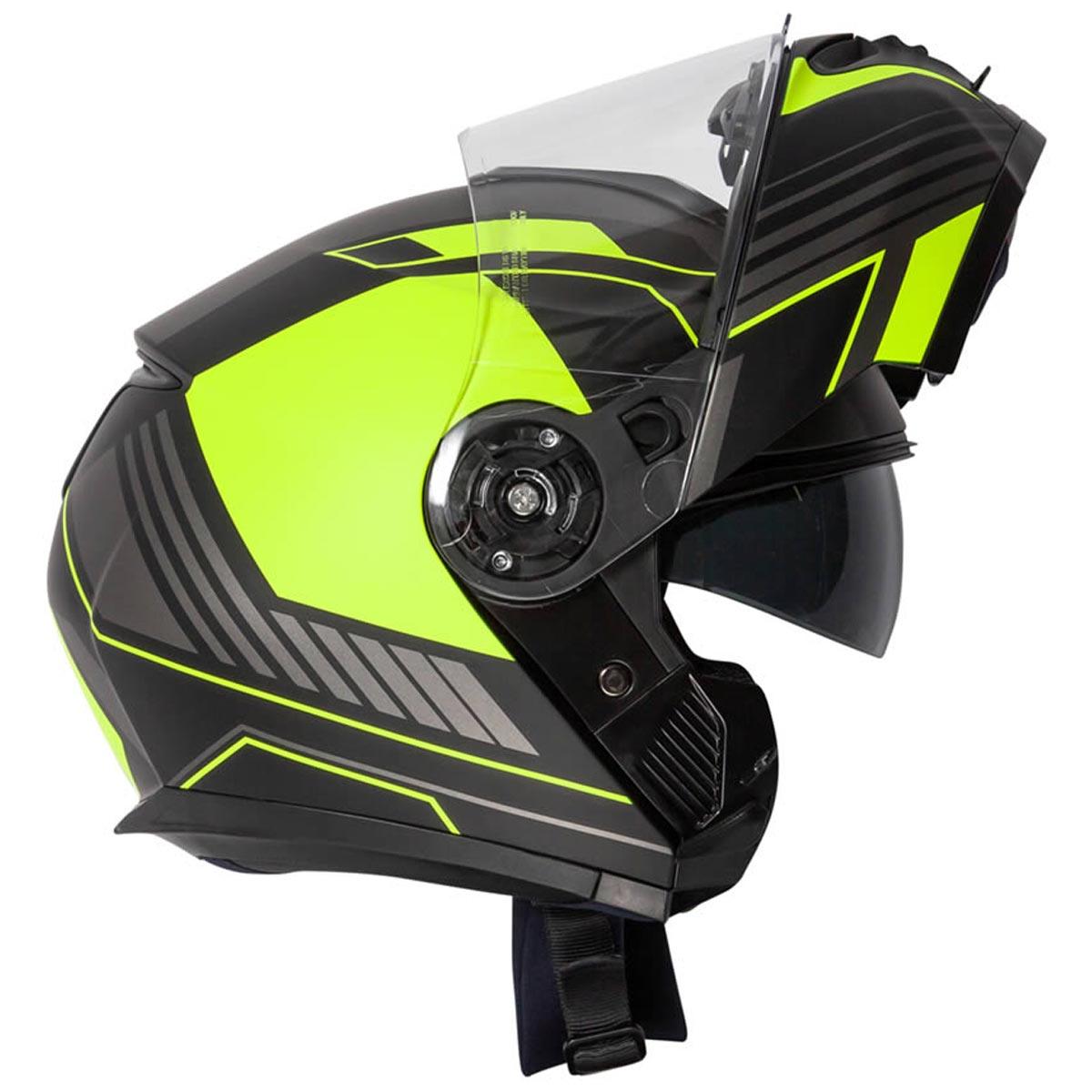 Spada Orion Whip Flip Front Helmet - Matt Black Yellow - Browse our range of Helmet: Flip Up - getgearedshop 