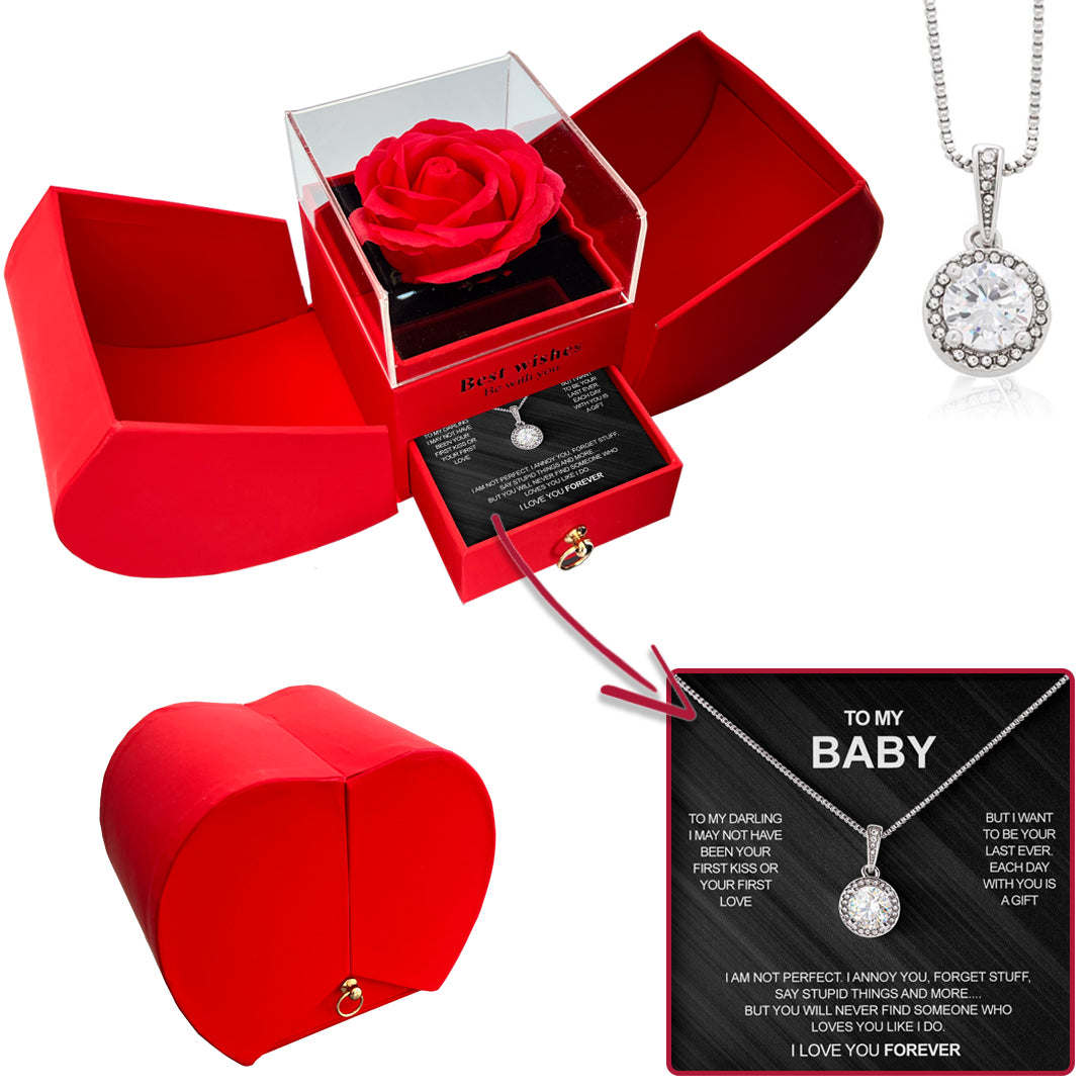 Sterling Silver Necklace - Heart Box - To My Baby