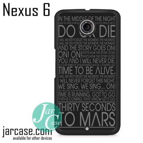 30 Seconds To Mars Lyric Phone case for Nexus 4/5/6 - JARCASE