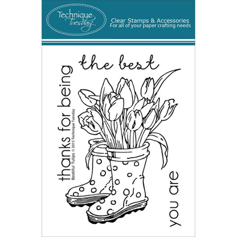 Technique Tuesday Clear Stamps 3" x 4" - Bootiful Tulips