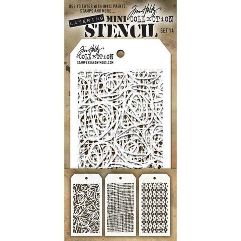 Stampers Anonymous - Tim Holtz - Layering Stencil 3/Pkg - Set #14